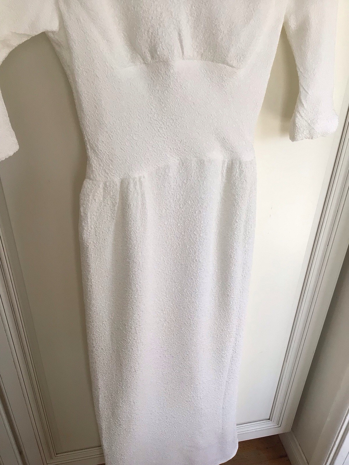Vintage 50s 60s Lorrie Deb White Bombshell Body Hugging Formal Formfitting