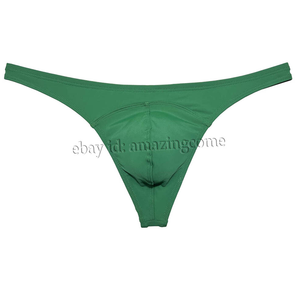 Men’s Matte Swimming Cloth T-back Smooth Thong Underwear Elastic Bikini Tangas