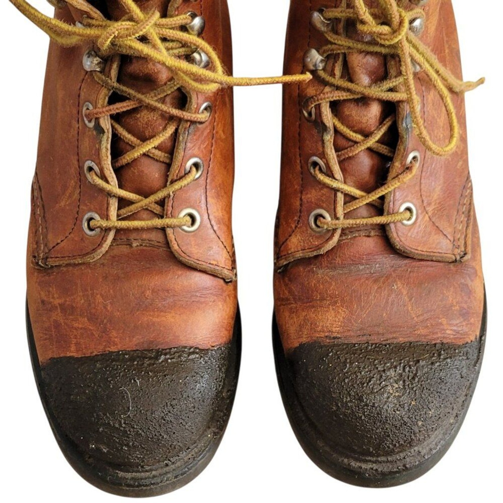 Vintage Red Wing Women’s 7 Leather Lace-Up Work Boots Tuff Toe USA Super Sole