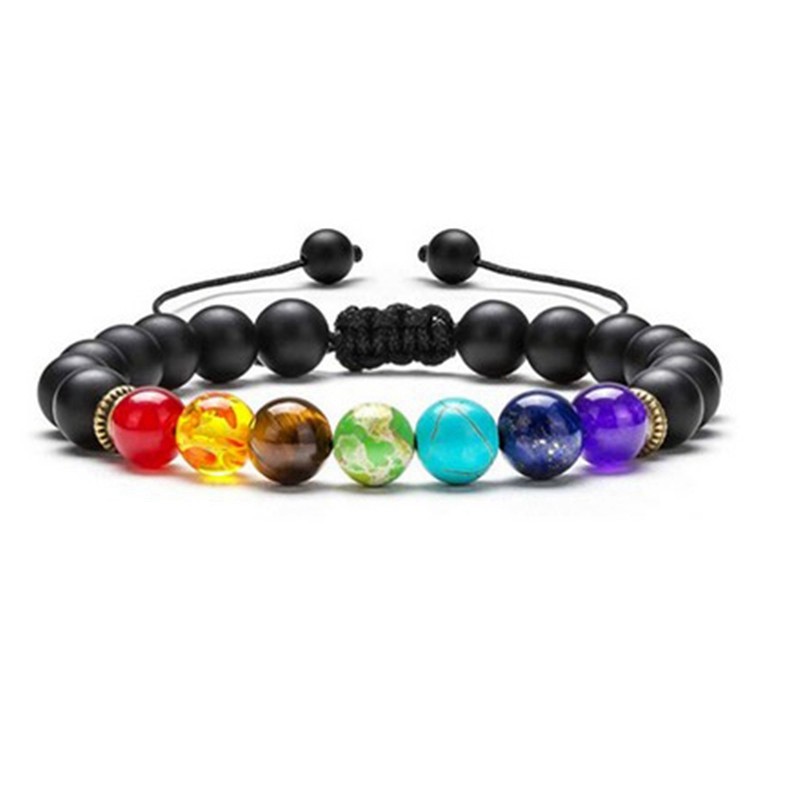 7 Chakra Bracelet Gift Healing Balance Anxiety Stress Yoga Crystal Stones