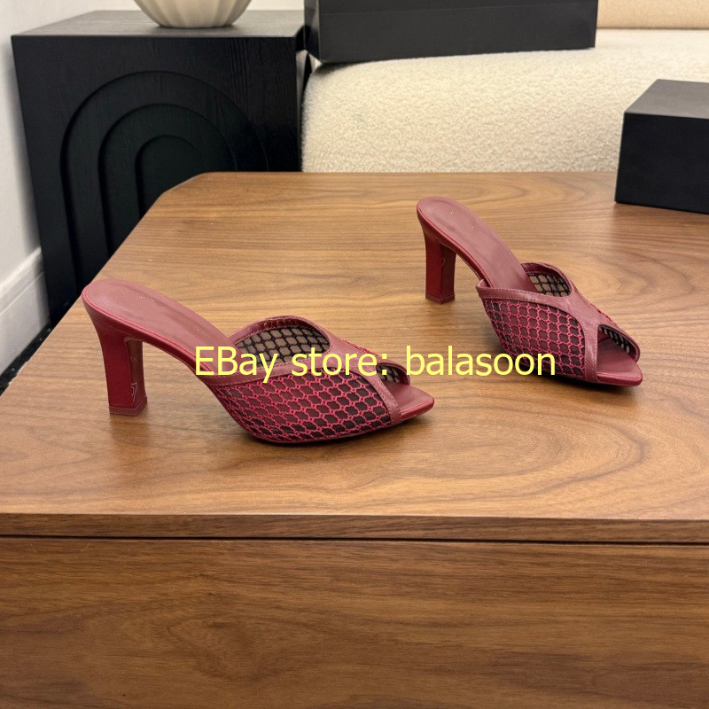 thick-heeled slippers 2026 summer hollow fishmouth high-heeled slippers 35-41