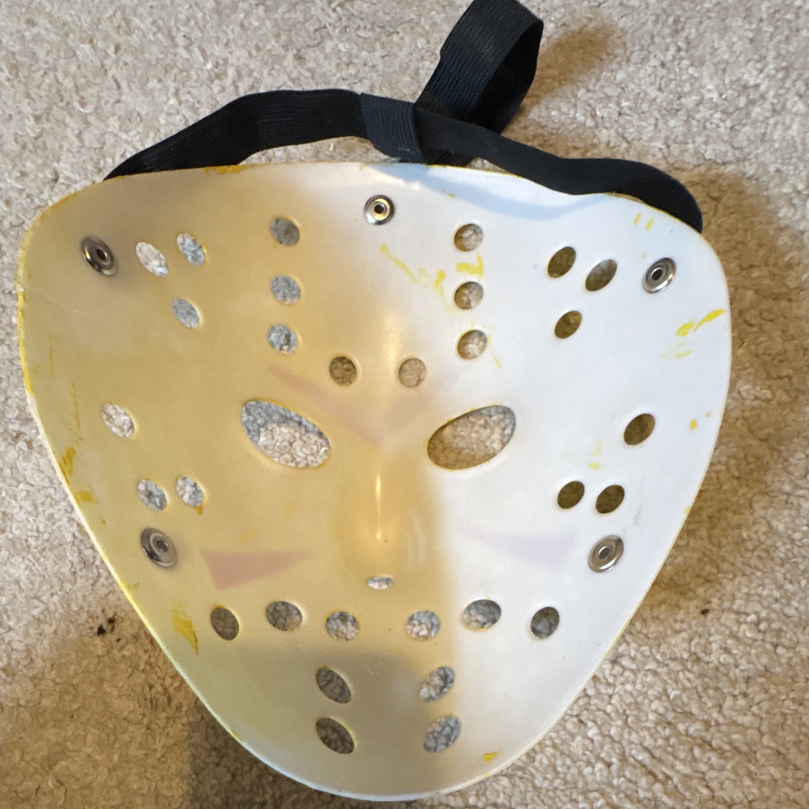 Jason Voorhees Yellow Plastic Hockey-Style Face Mask Adjustable One Size
