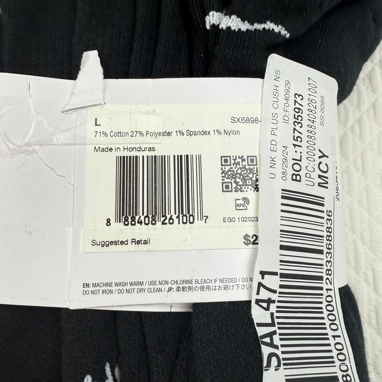 Nike 6 pairs Unisex Dri Fit Everyday Plus Cushioned No Show Socks Mens L 8-12