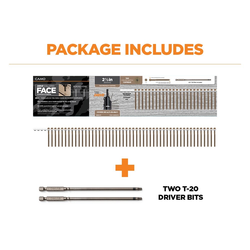 CAMO #10 x 2-1/2-in Composite Deck Screws 1000 -Per Box|14472