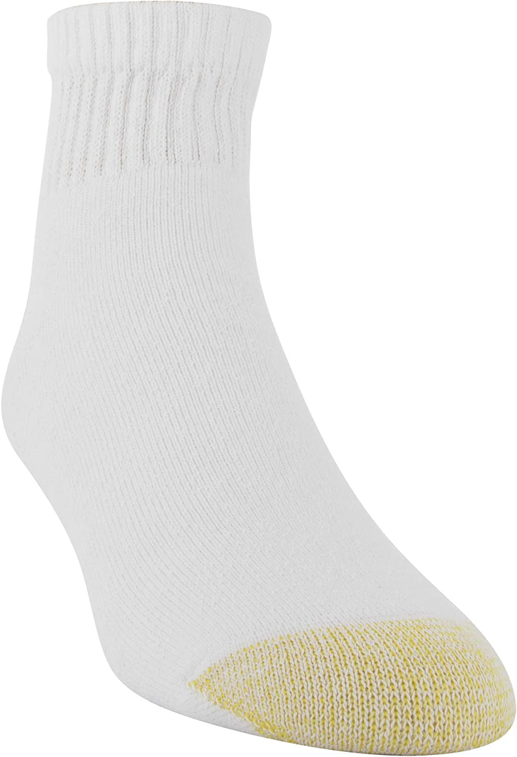 Mens Cotton Quarter Athletic Socks Crew White 6 Pack Sock 13-15 Shoe 12-16 XL