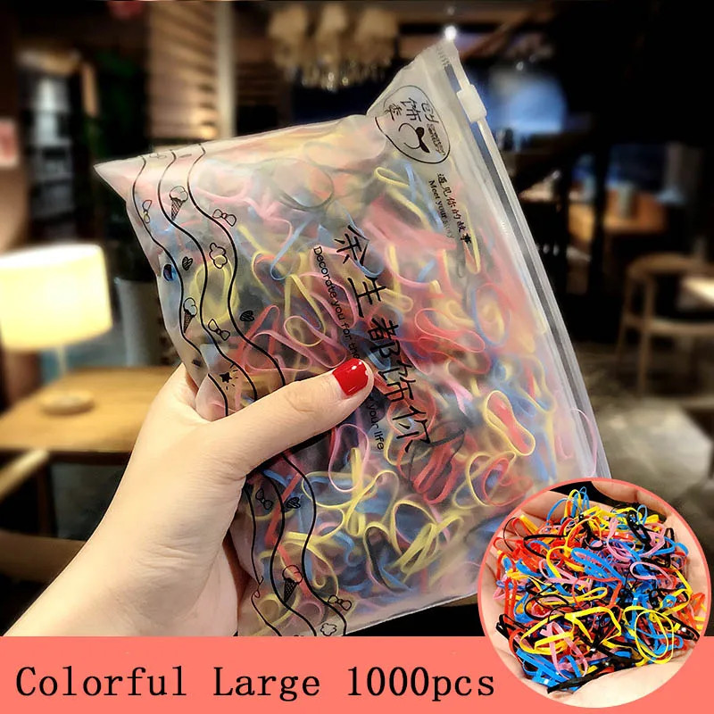 1000 Random Pack Girls Colorful Small Rubber Bands Gum Ponytail Hold New