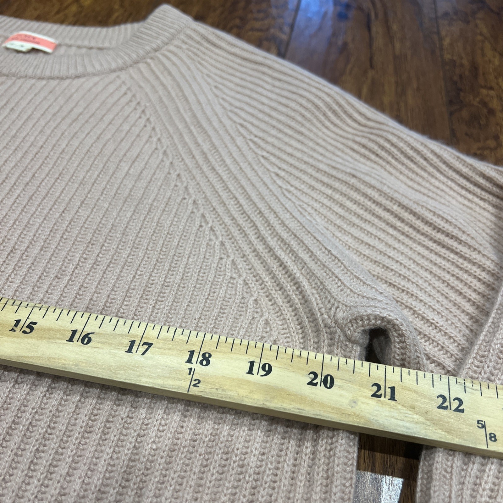 J Crew 100% Cashmere Sweater Womens S Blush Ribbed Crew Neck Pullover Soft