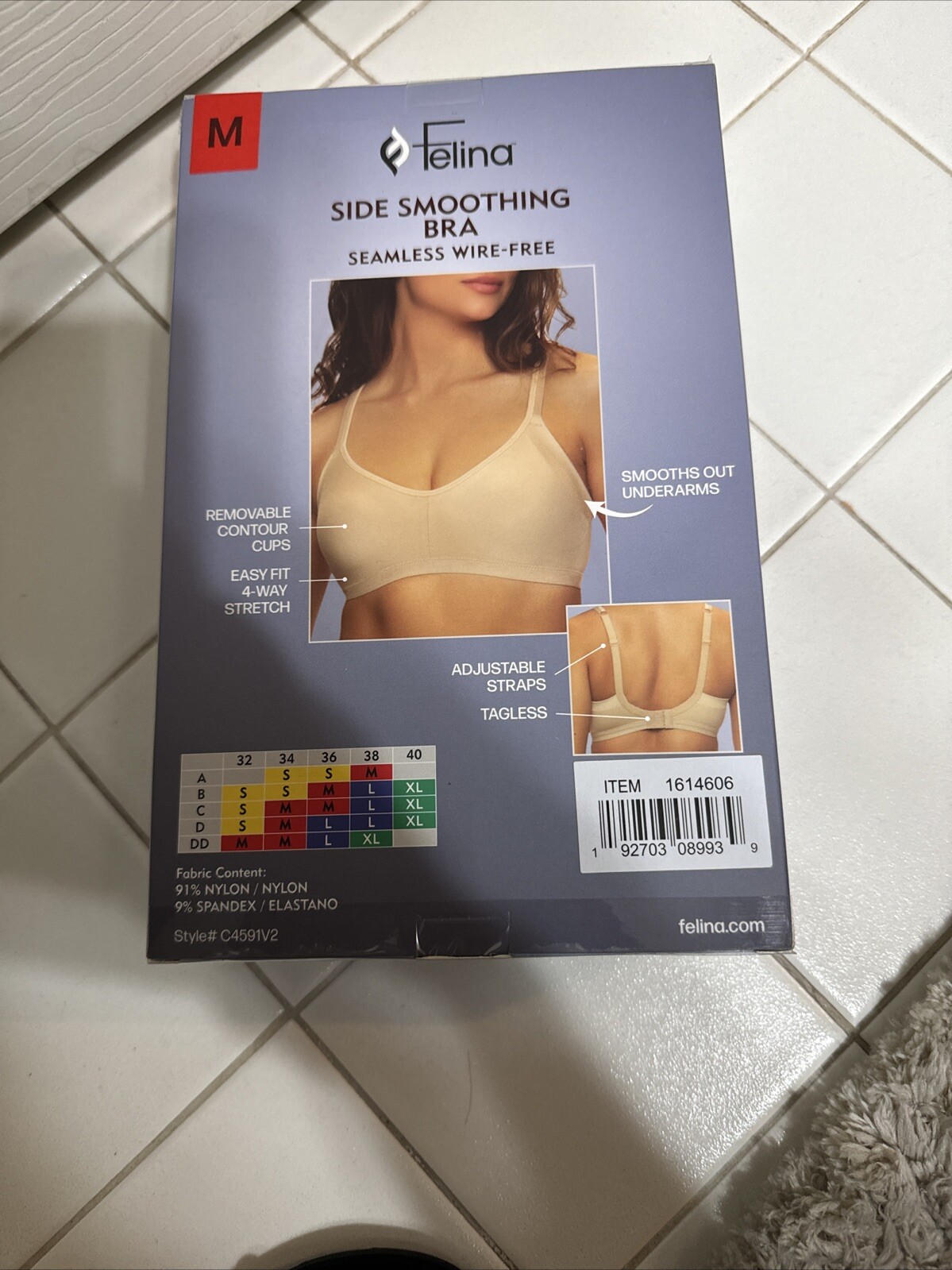 Felina 2pk Multicolor Side Smoothing Seamless Wire-Free Bra. Sz M. NIB!