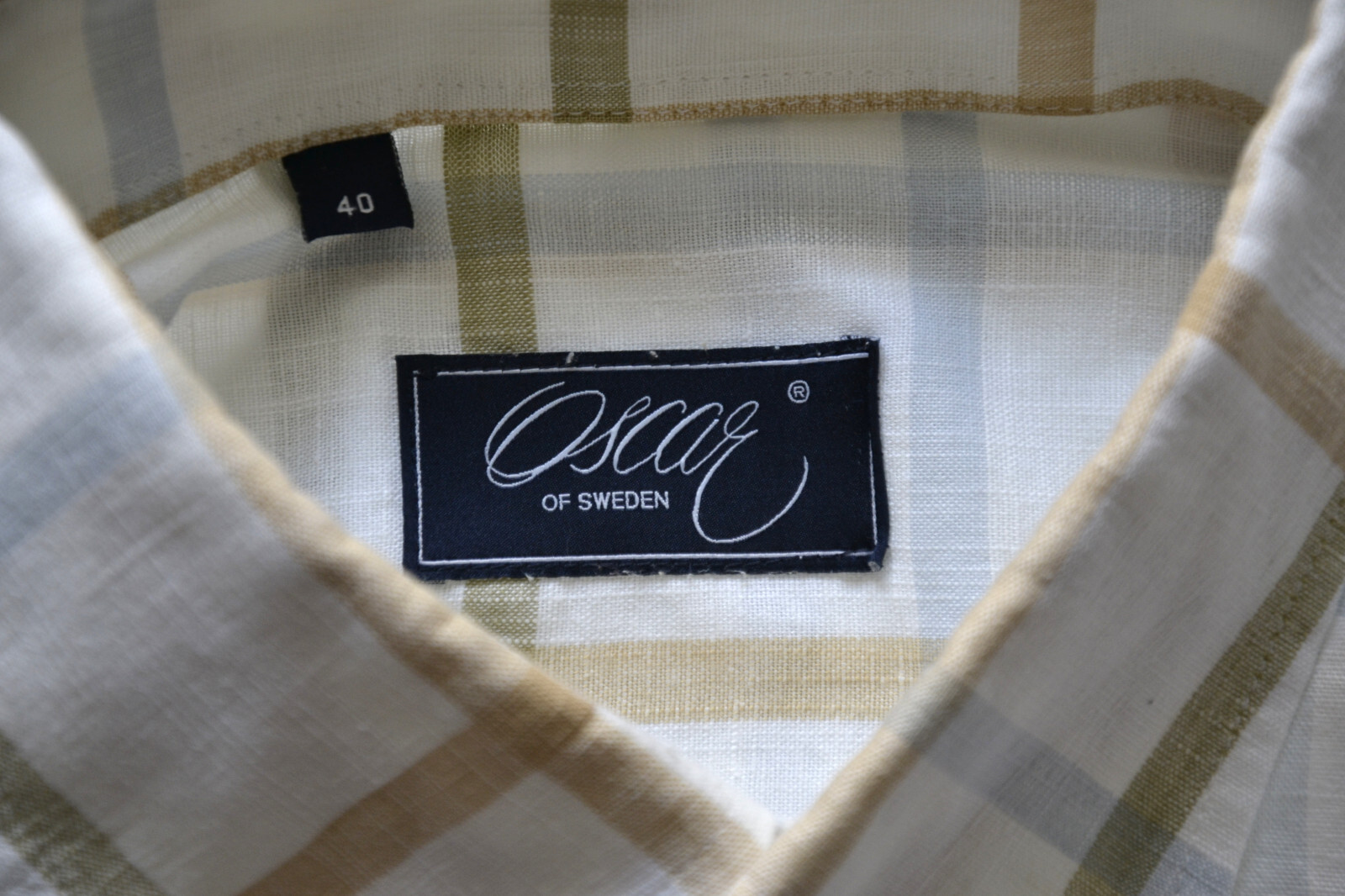 Oscar of Sweden men’s shirt men’s summer shirt size 40 short sleeve check/check