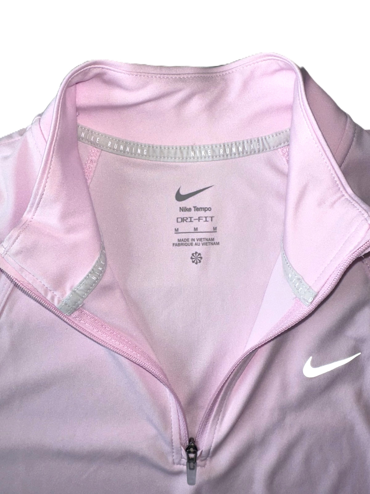 $60 Nike Women’s Dri FIT Fitted Half Zip Top-HV2852663-Pink Foam-Medium-New Tag