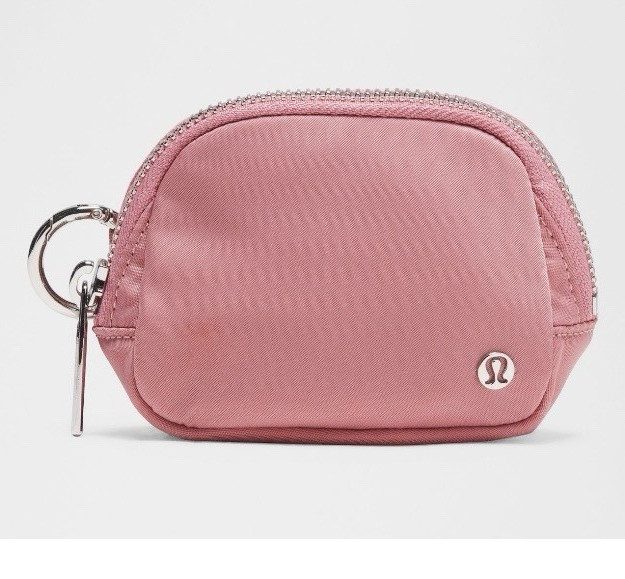 Lululemon Everywhere Belt Bag Nano Pink Zip-Around Pouch Bag Charm Key Ring