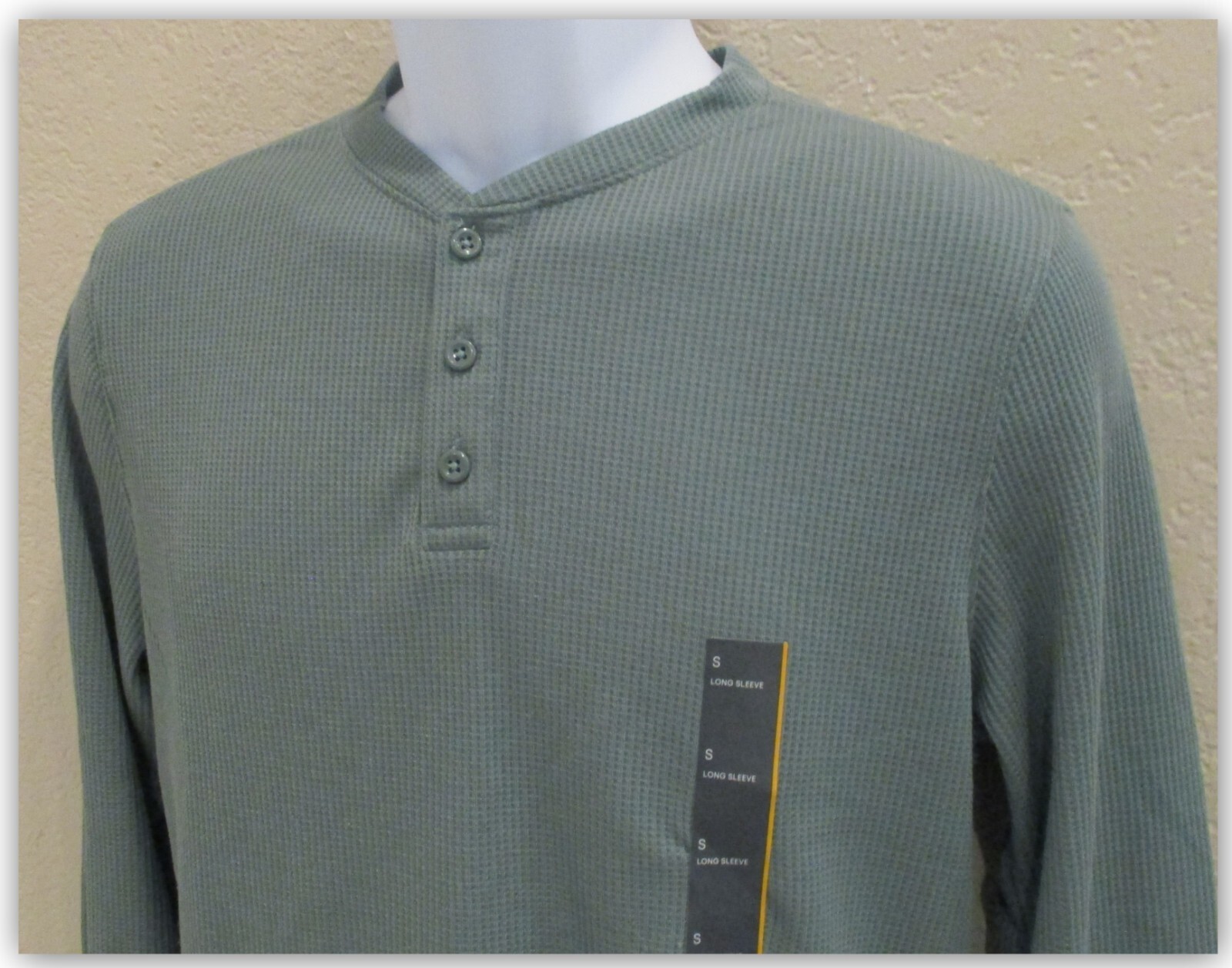 Mens Waffle-Knit long Sleeve 3 BUTTON Henley Shirts – ALL IN MOTION S M L XL XXL