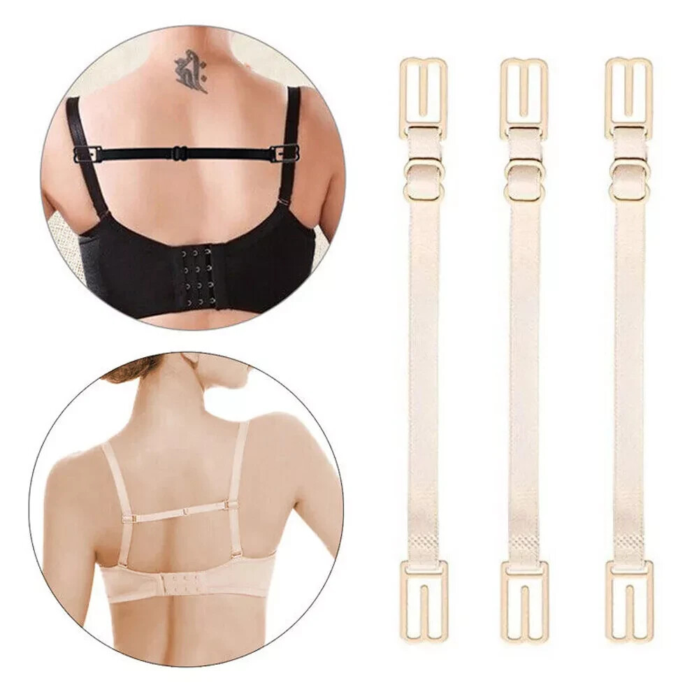 3pc Bra Strap Holder Nonslip Elastic Adjustable Band Strap Racer Back Clip Women