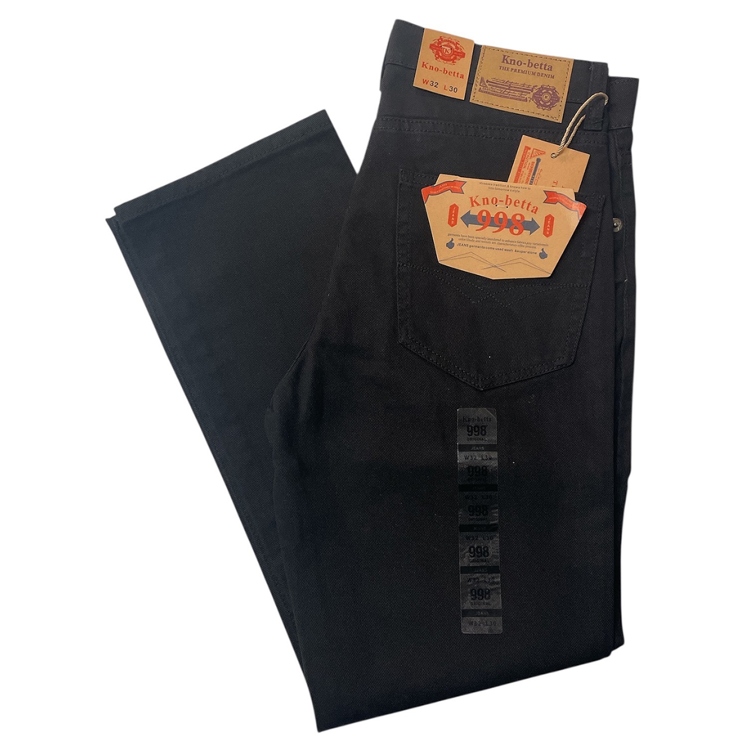 Kno Betta Men’s Regular Fit Straight Leg Denim Jeans Size 30-50 waist
