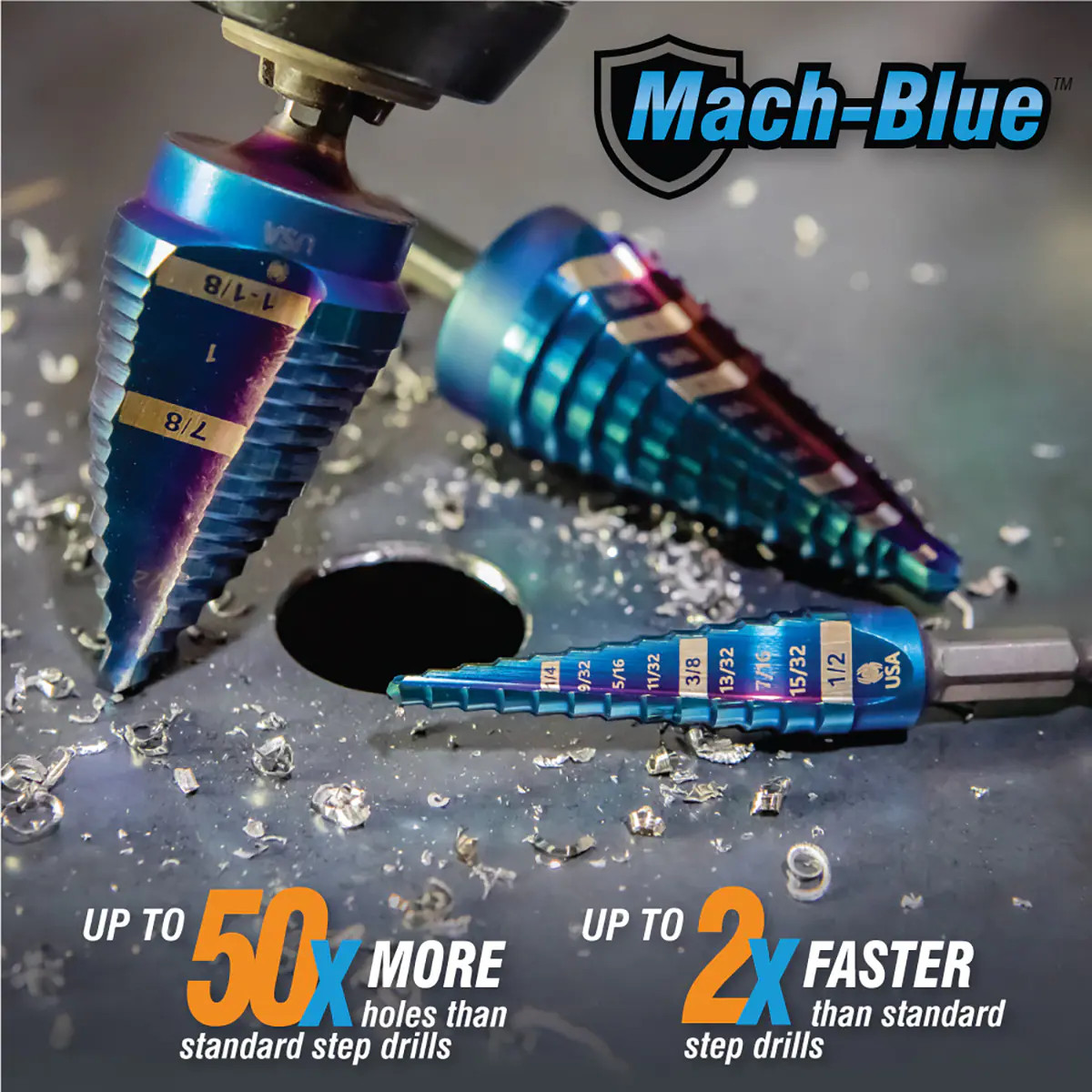Spyder Mach-Blue 1/4-in 10 -Step Drill Bit ( 1/4-in to 1-3/8-in )|126566