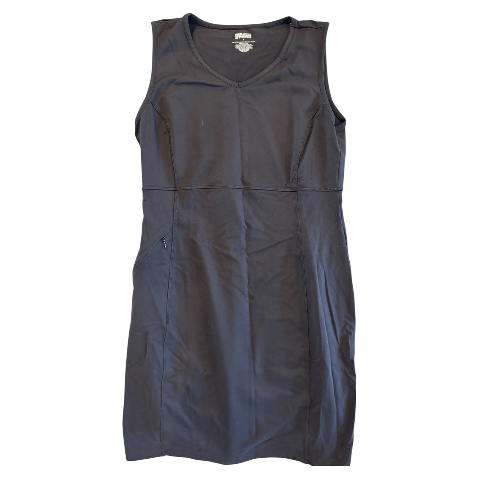 Duluth Trading Women’s Black Sleeveless Performance Dress Small Zip Pocket