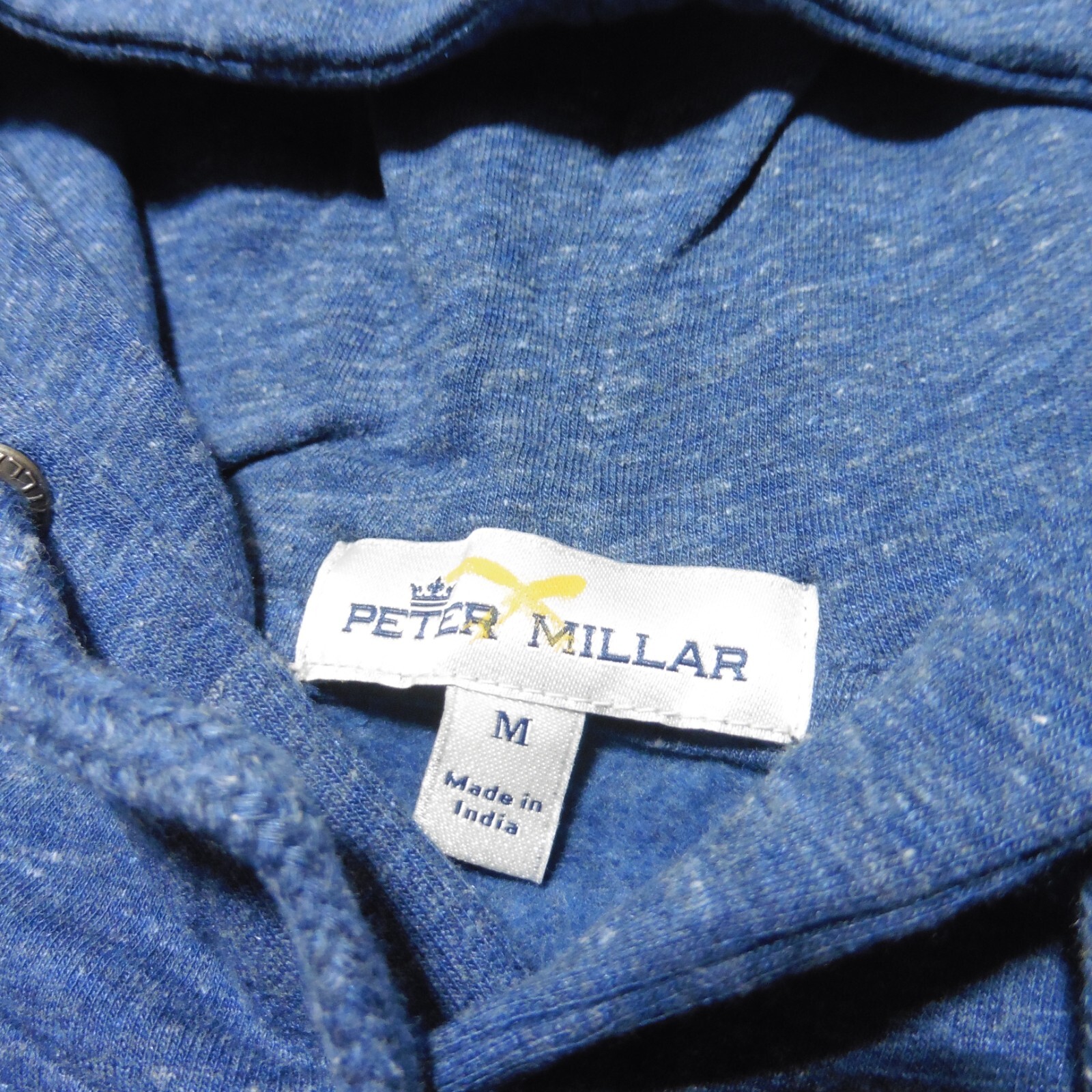 PETER MILLAR Mens M MEDIUM HOODIE LAVA WASH RAVINE BLUE PULLOVER SWEATSHIRT