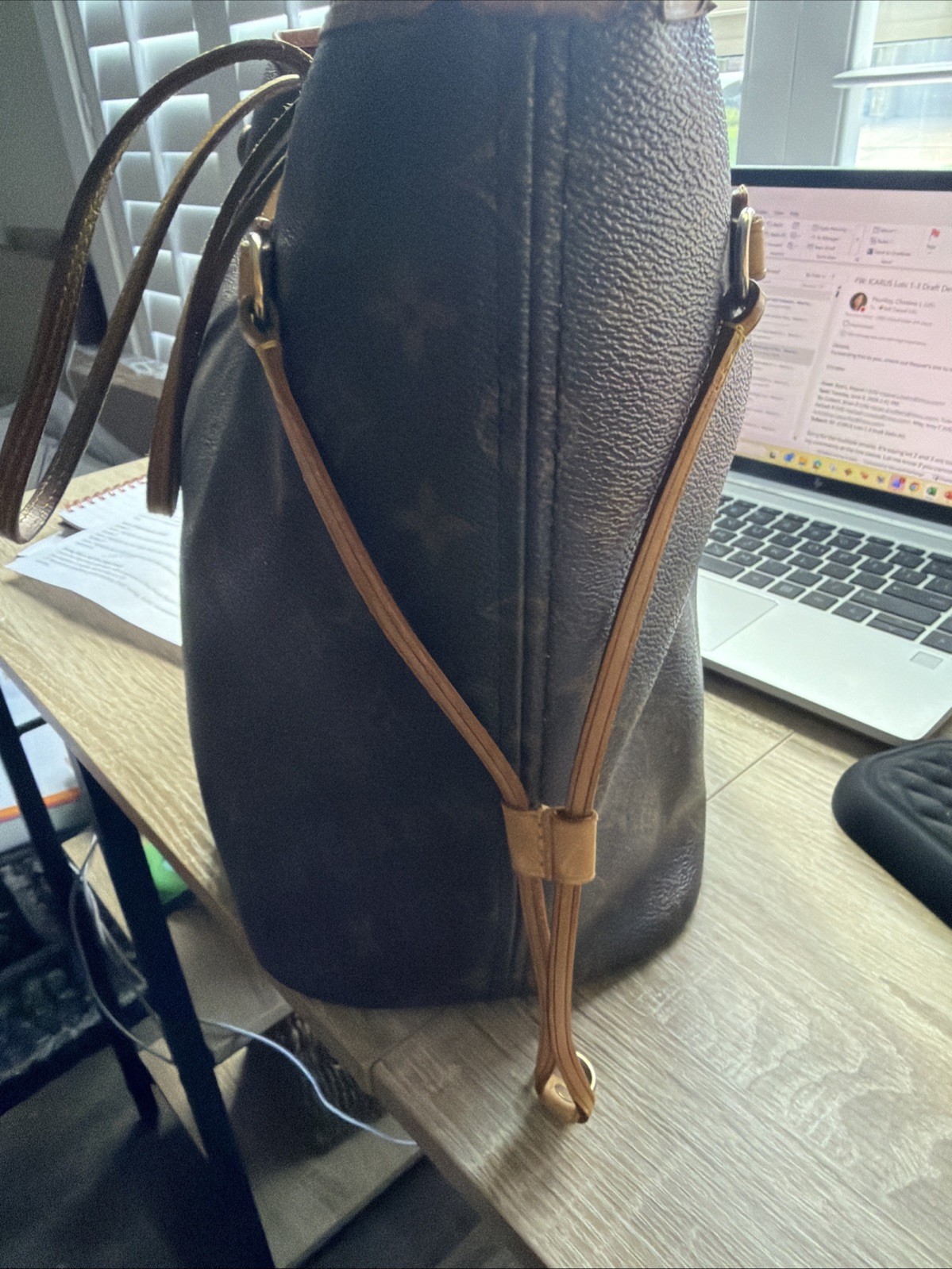 LOUIS VUITTON Neverfull MM Monogram Canvas Beige Tote Bag M40156