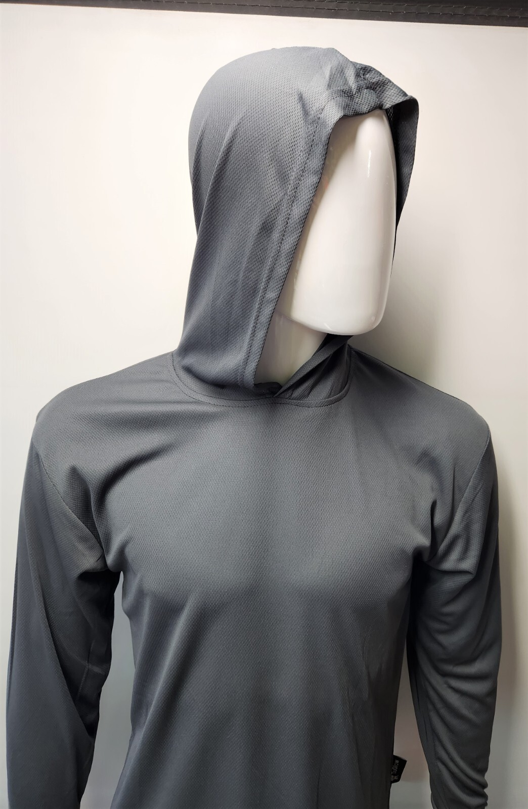 BLACK, Grey, BLUE Long Sleeve Safety Shirt With Hoodie, Polyester Birdeye Mesh