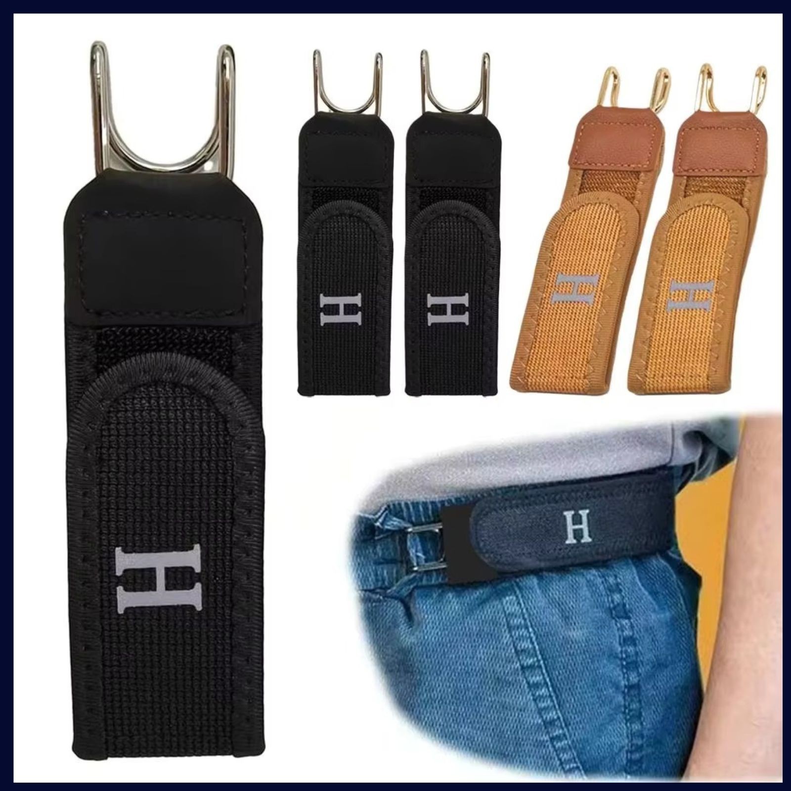 Men’s Elastic Side Belt No Buckle Hook Closure Adjustable Fits Waist Up 55 Inch