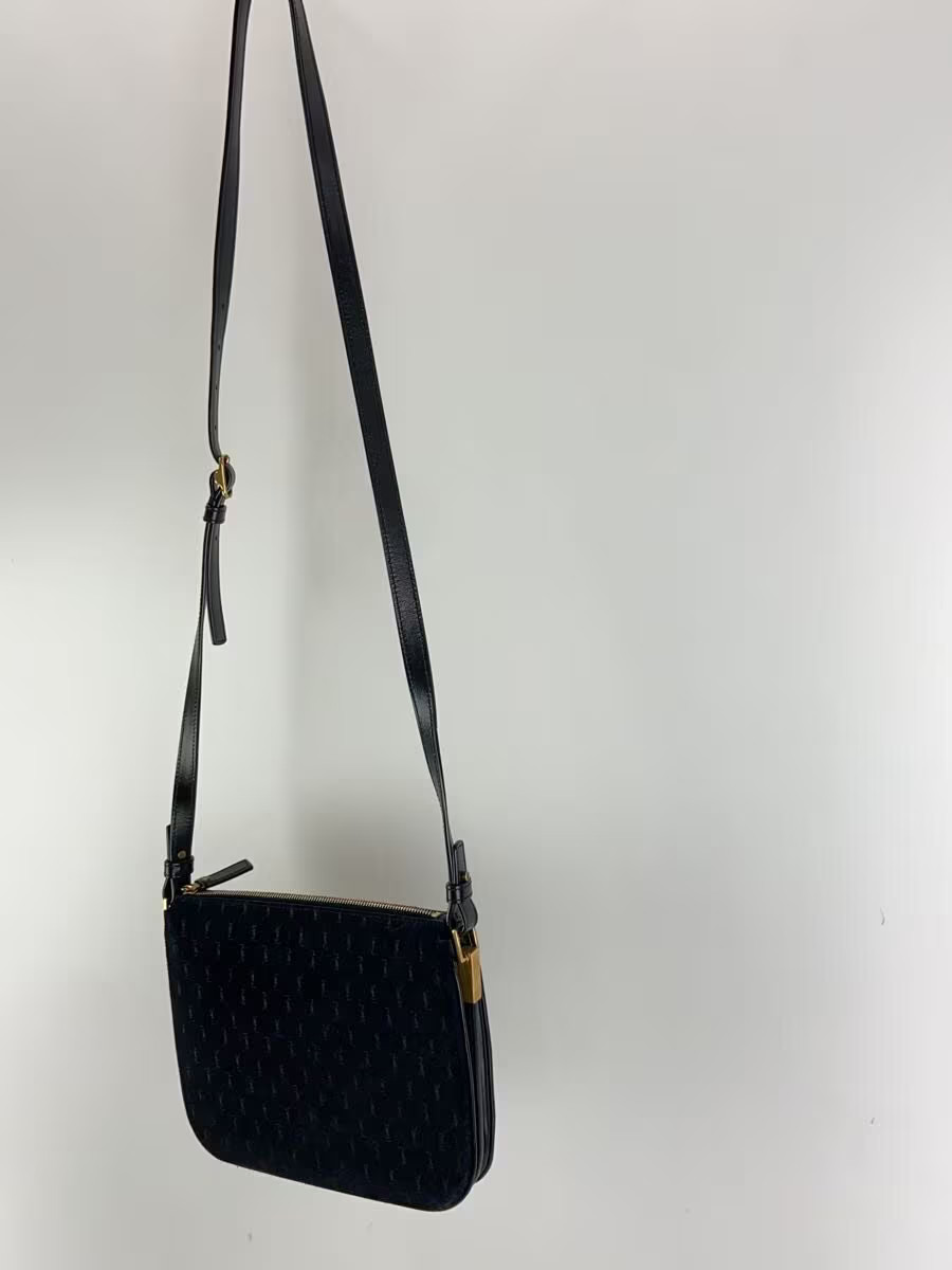 SAINT LAURENT Shoulder Bag Suede BLK Monogram GAB 585541 0619