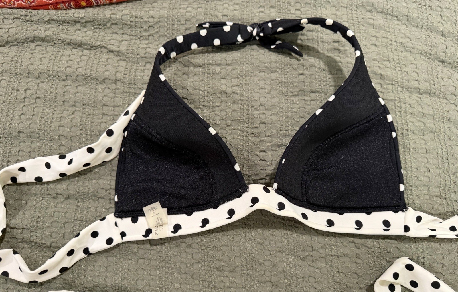 Victoria’s Secret Black White Polka Dot Wrap Halter Bikini Set – small
