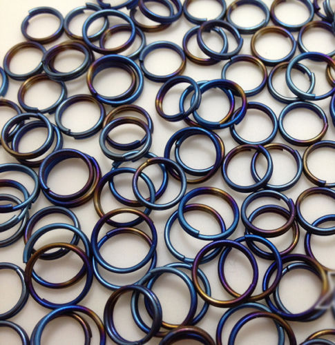 10pcs 10/12/14mm Titanium Alloy Circle Key Ring Hanging Split Ring Keychain
