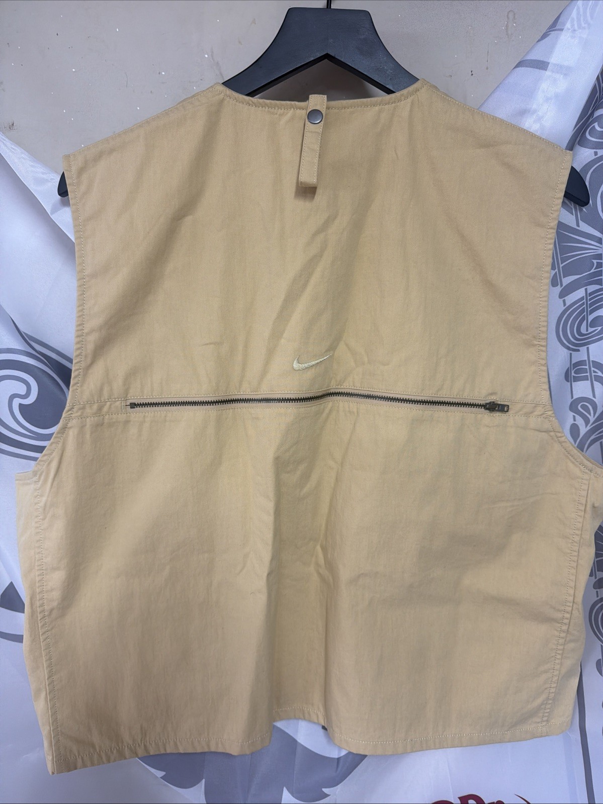 Nike Life Utility Vest Men’s Large Beige New Full Zip Cargo Pockets FN3214-252