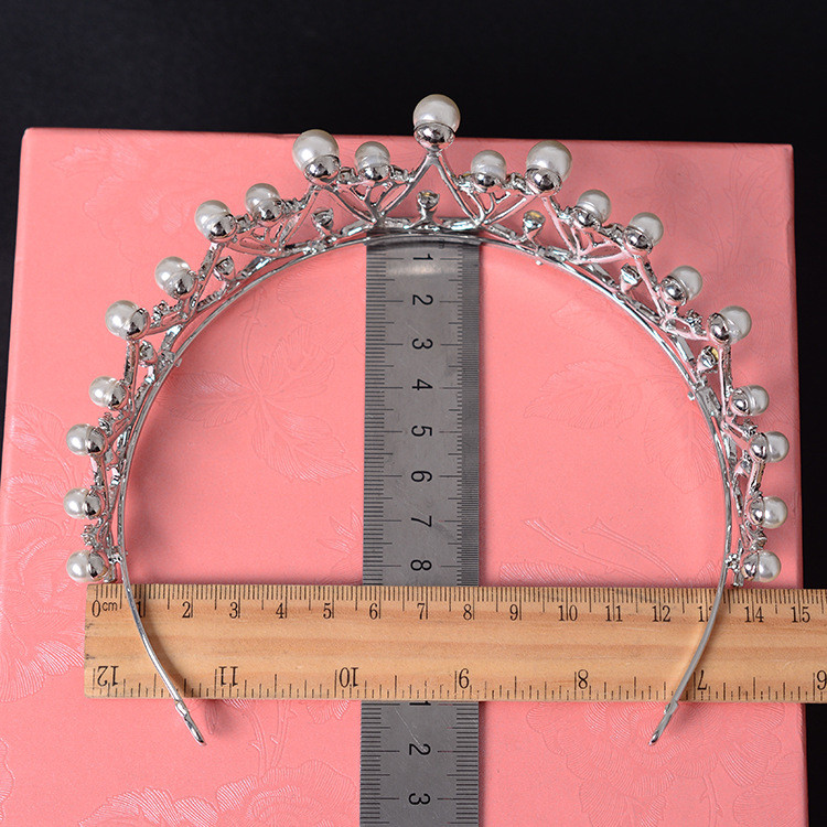 4.8cm Tall Pearl Crystal Tiara Crown Wedding Prom Queen Princess For Women