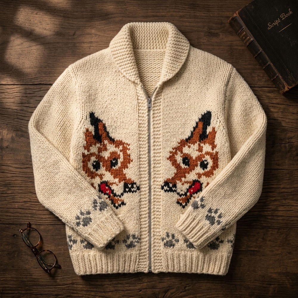 Project Inspired Hail Mary Ryan Dr. Ryland Grace Cardigan Fox Wolf Sweater