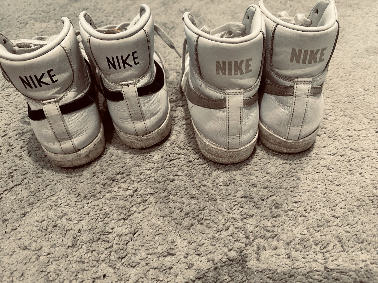 Nike Blazer Mid Men’s Mid Top Sneakers White Gray Black Lace-Up Athletic