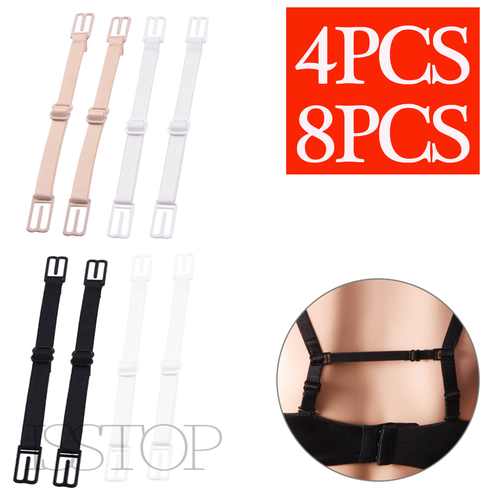 4-8pcs Bra Strap Clips Elastic Non-slip Strap Holder Women Bra Rope Adjustable