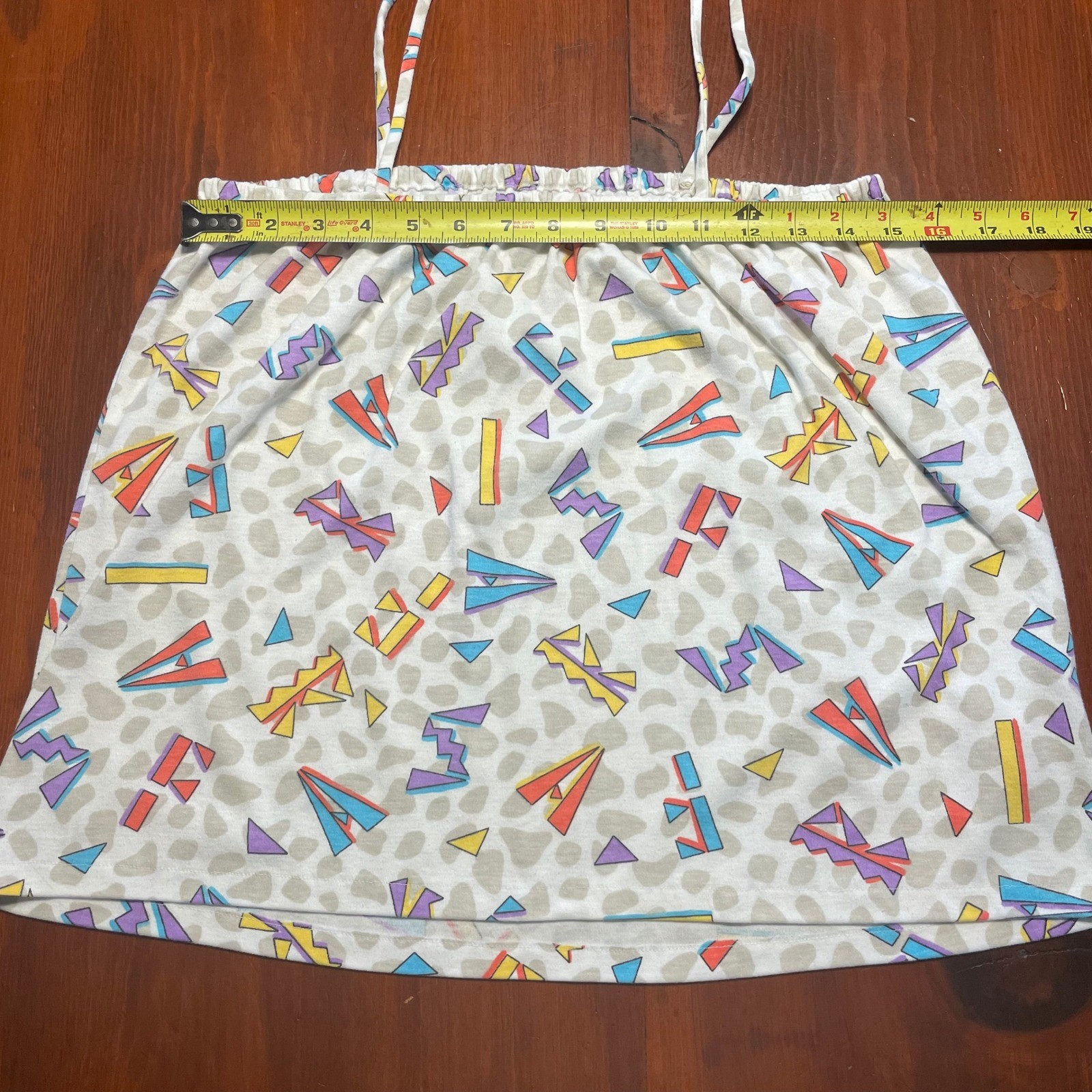 VTG 80s-90s Cami Tank Top Lot Paint Splatter Memphis Geometric Triangles Retro