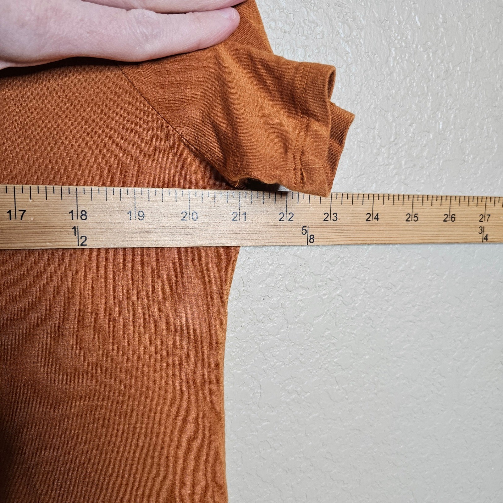 Plain Jane Women Large Basic Crew Neck Short Sleeve T Shirt Rust