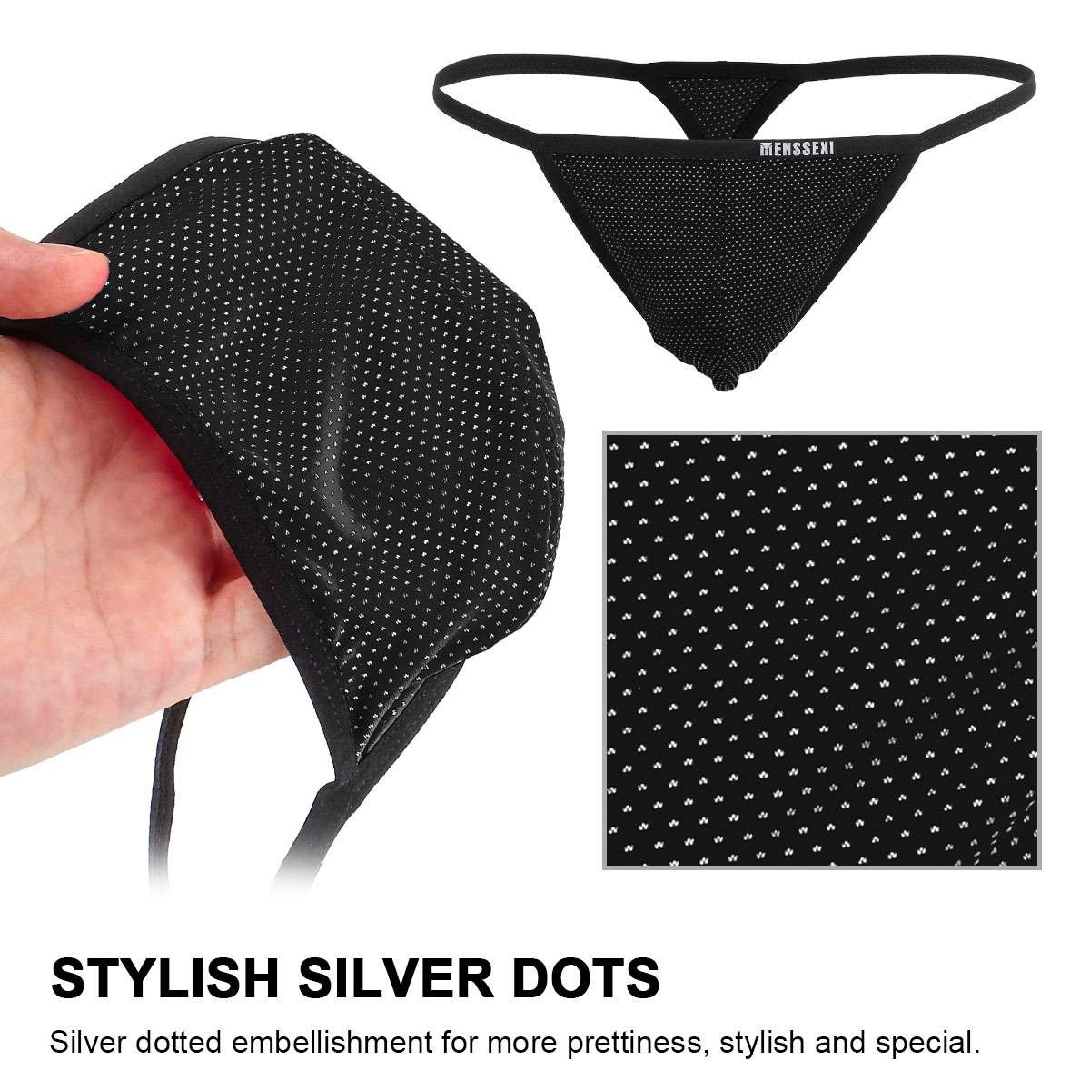 1-3PCS Mens Sexy T-Back G-string Thong Bikini Underwear Mesh Sheer Pouch Thongs