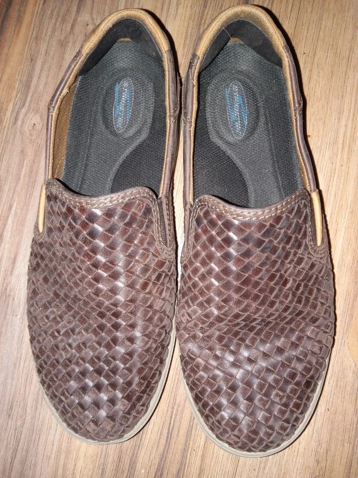 Olukai Laeahi Lauhala Dark Wood Brown Mens Slip On Sneakers Leather Size 8