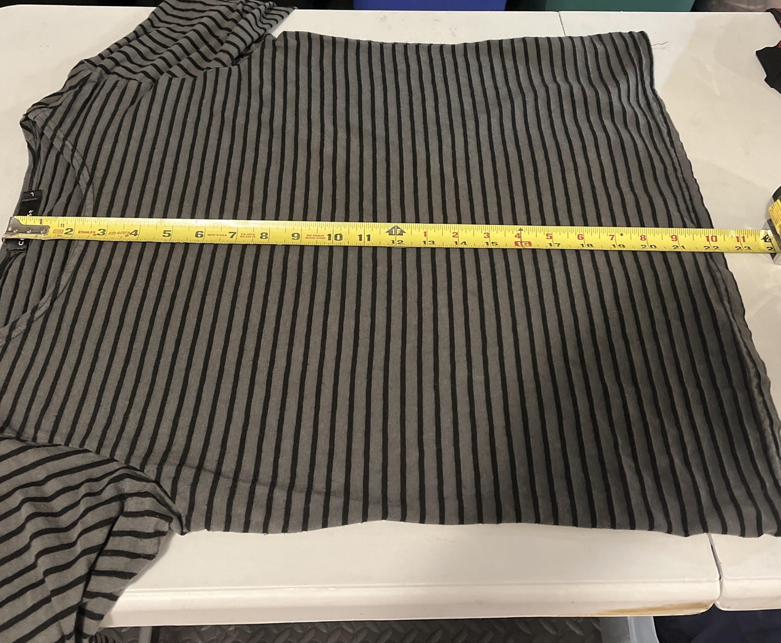 Cut Loose Women’s Large Boxy Striped Knit Top Gray Black Linen Blend Boho