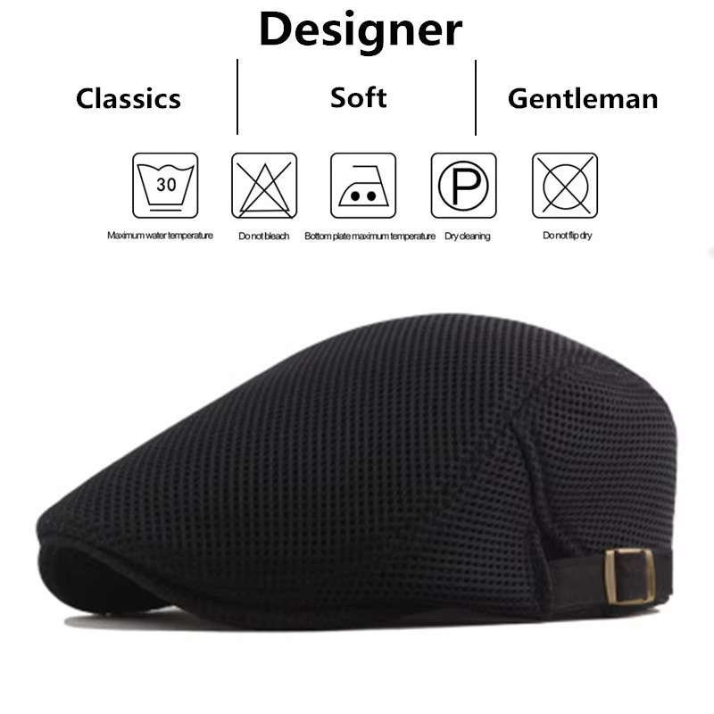 Duck Mesh Summer Gatsby Cap Mens Ivy Hat Golf Driving Sun Flat Cabbie Newsboy