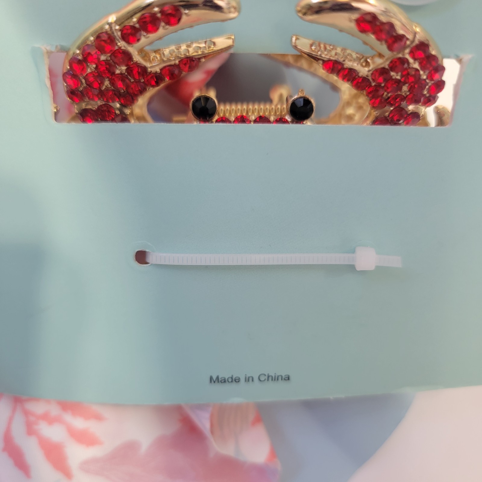 Piper K Coastal Scarf and Rhinestone CRAB Gold Hair Claw Clip Nautical SEA LIFE