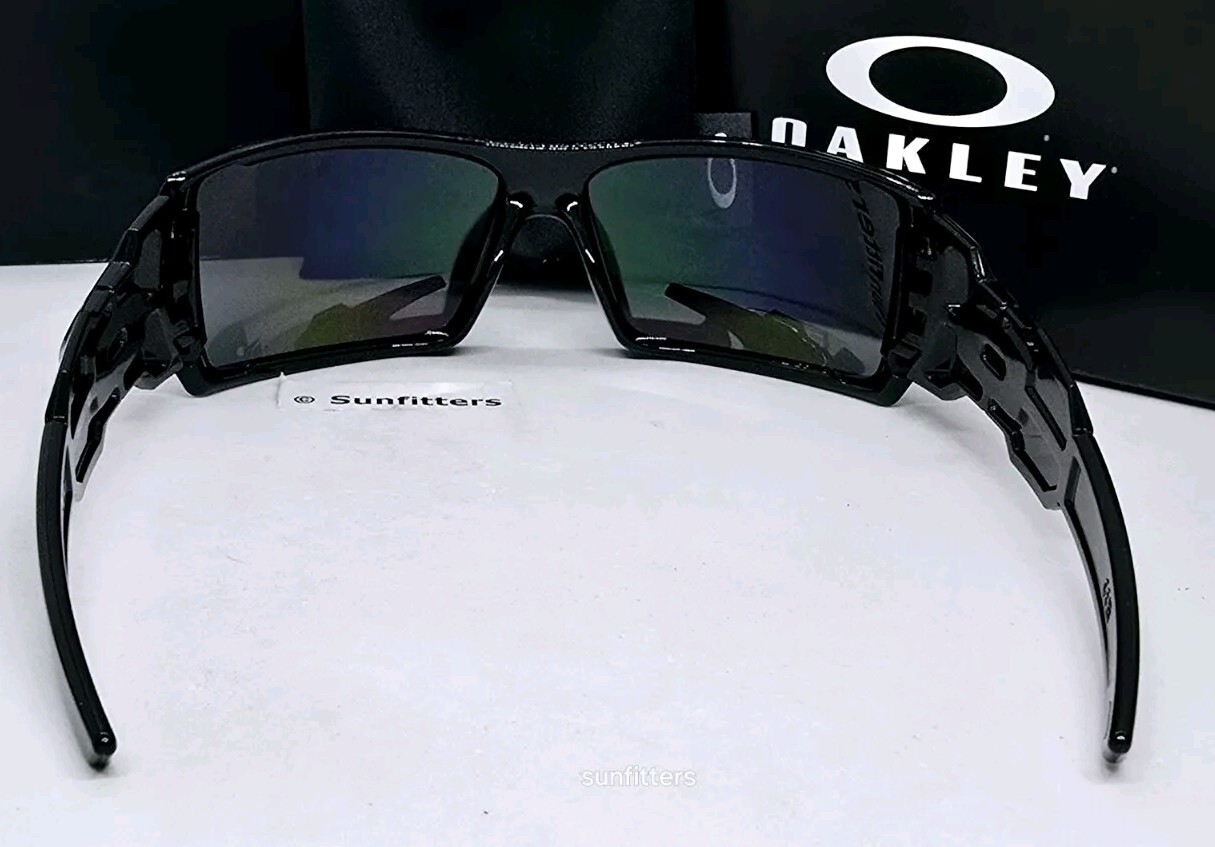 Custom OAKLEY black OIL RIG +(aftermarket) green POLARIZED sunglasses NEW IN BOX