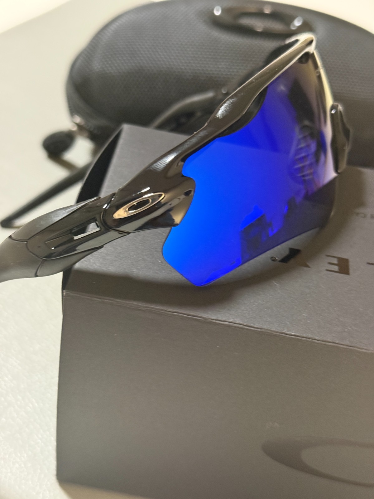 Oakley OO9208 Sunglasses Radar EV Path Polished Black Frames Blue Lens Sporty
