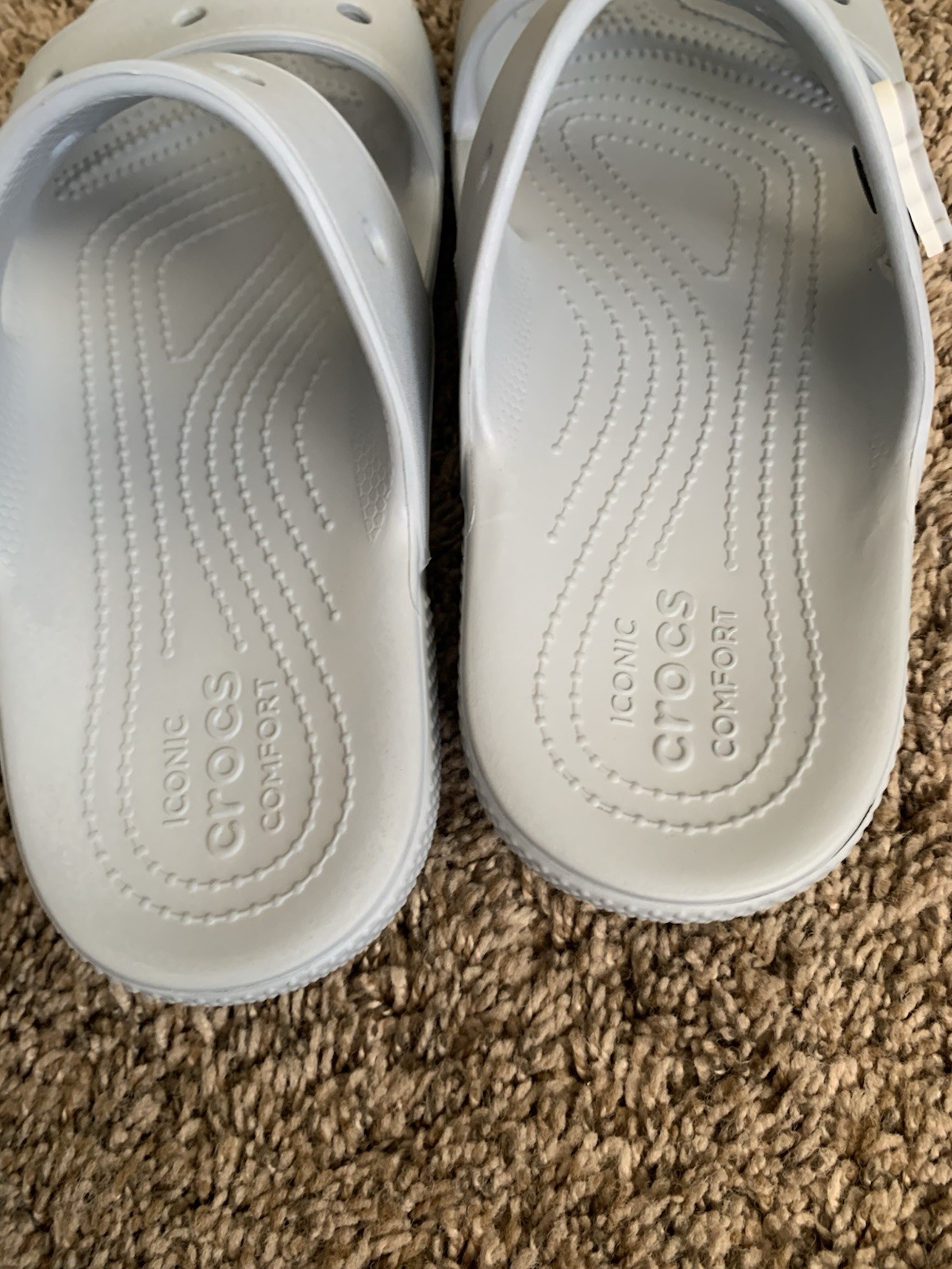 Crocs Gray V2 Slides Sandals Double Strap Slip On Comfort Shoes W8 M6