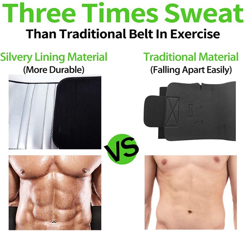 Men Sauna Belly Fat Burner Body Shaper Waist Trainer Sweat Belt for Weight Loss