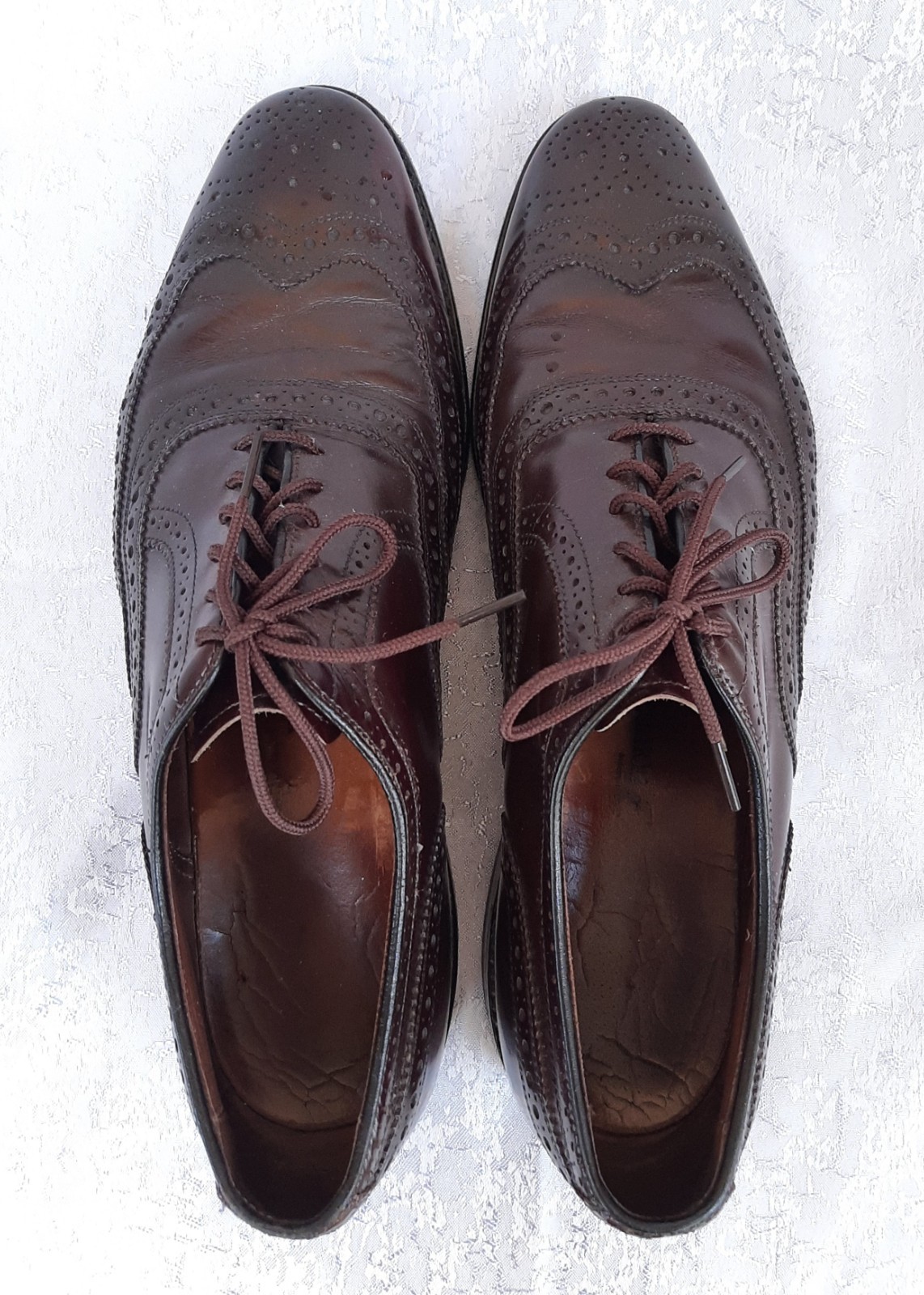 Allen Edmonds Mcallister Size 10C Burgundy Leather Wingtip Oxford Dress Shoes
