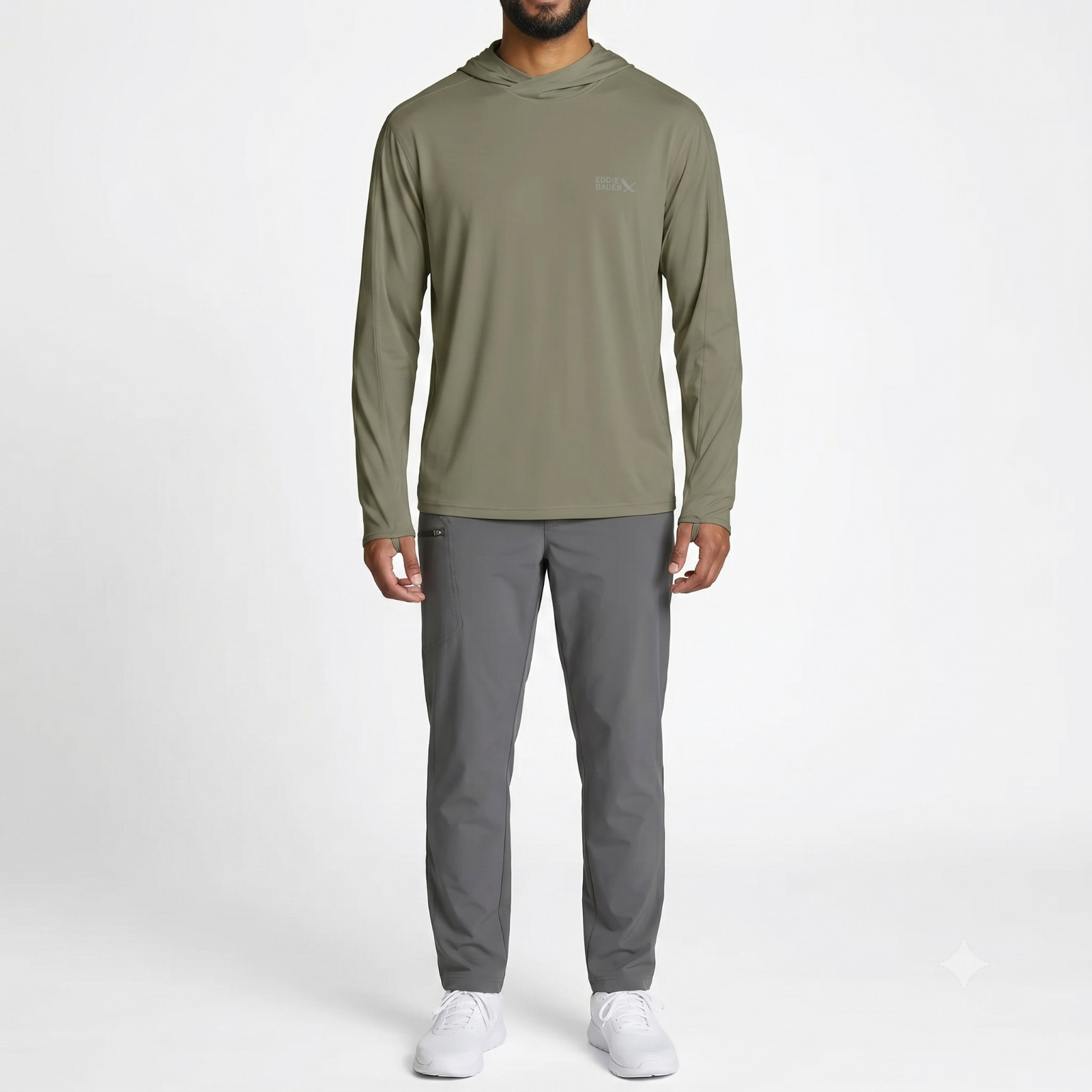 Eddie Bauer Mens Performance Hoodie UPF 50 Lightweight Stretch S M L XL 2XL 3XL