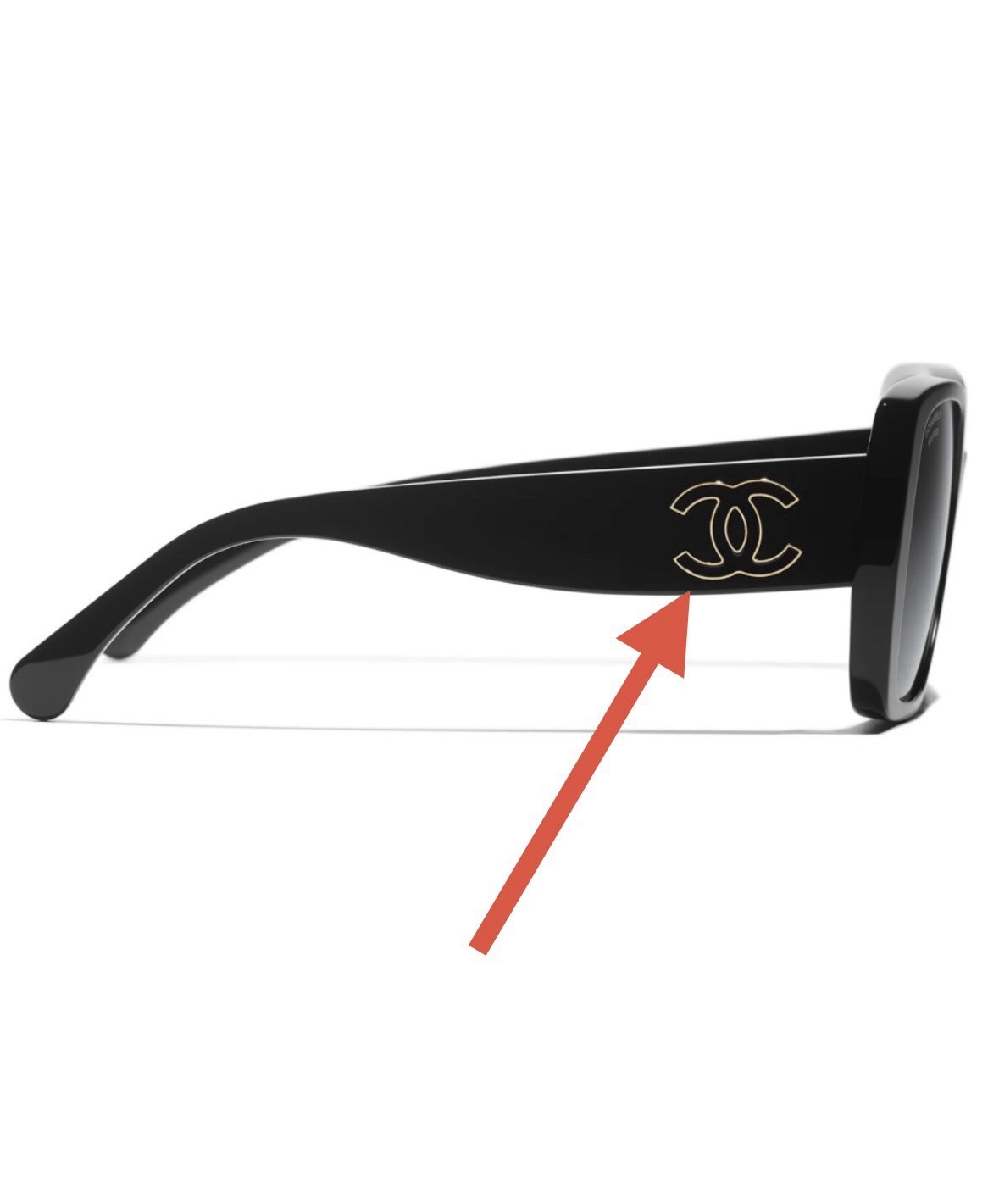 Chanel CH5541 Sunglasses BLACK / GOLD Replacement Push-in Temple Logo 1-pair NEW