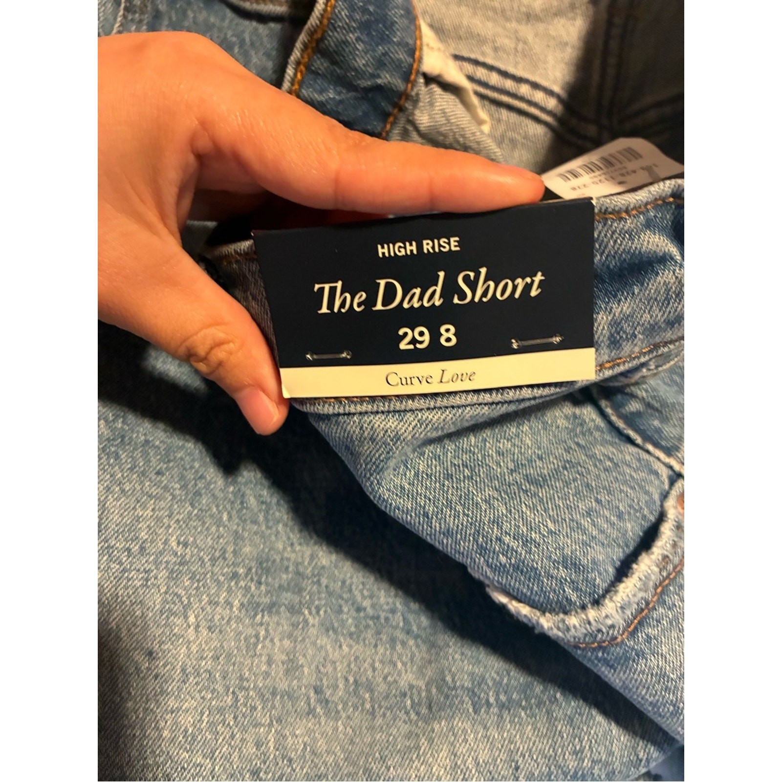 Abercrombie & Fitch “The Dad Short” in a high-rise fit with a raw hem 29/8