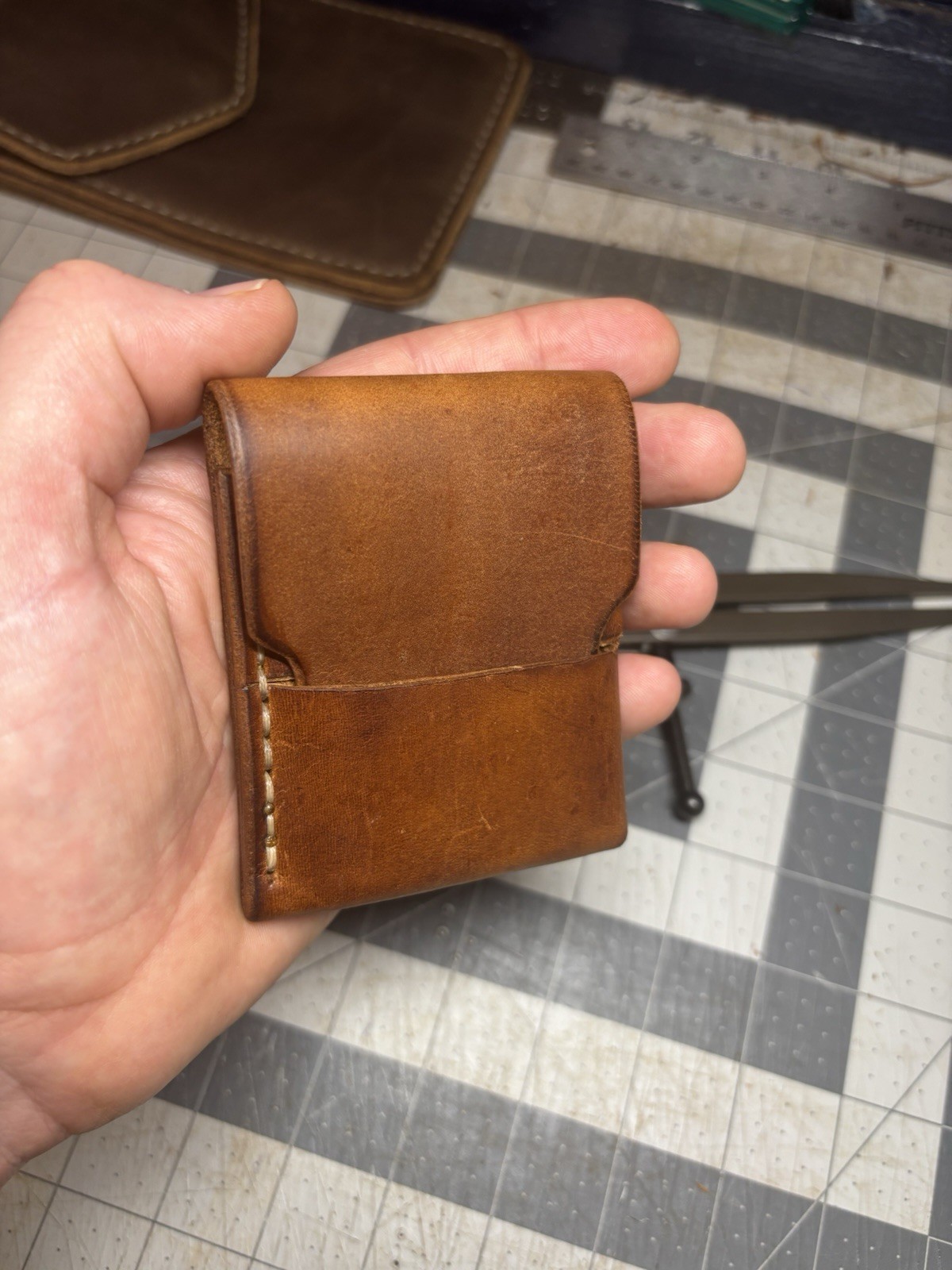 Handmade Leather Vertical Pocket Flap Wallet – Slim & Durable Minimalist