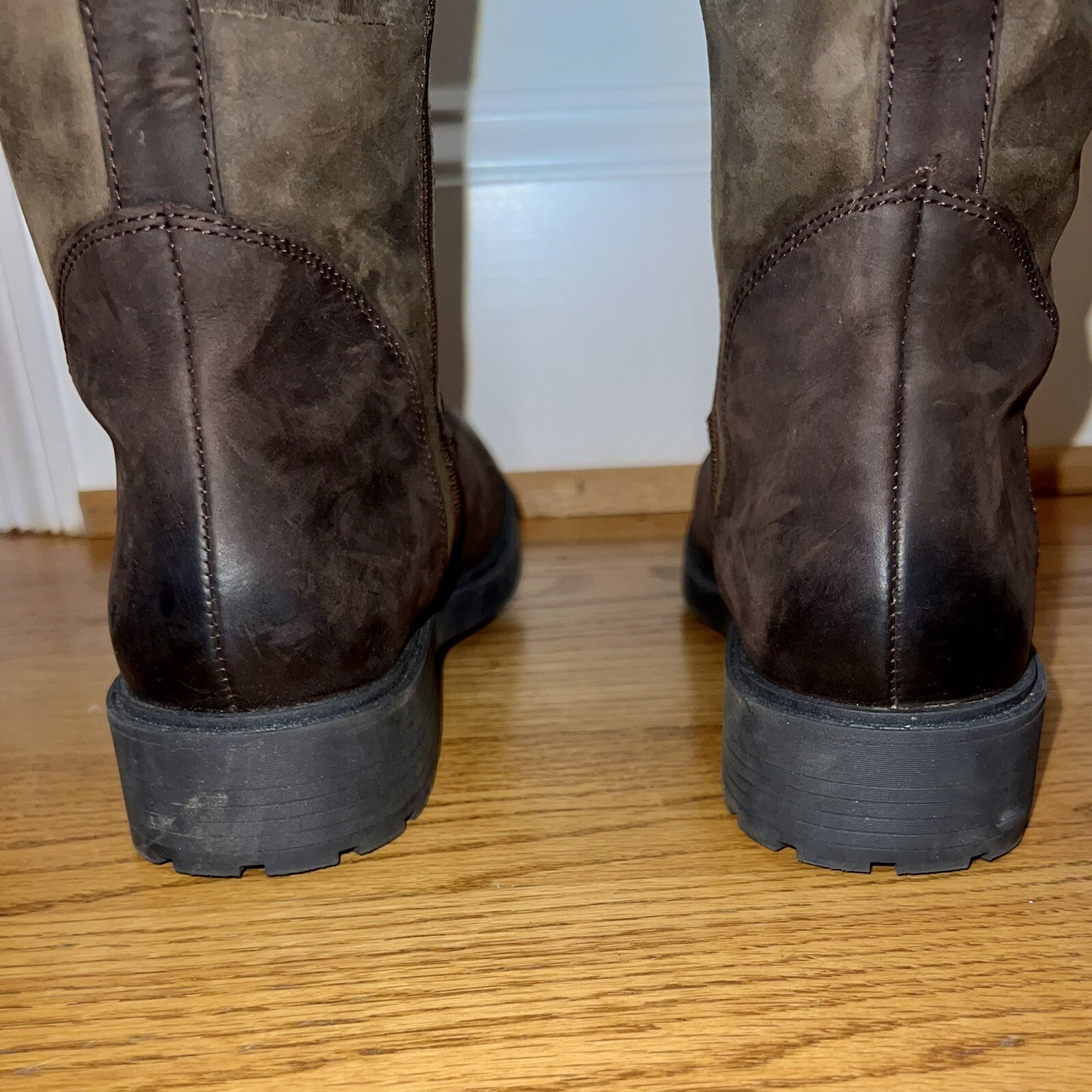 Clarks Leather Boots 9.5 Dk Brown oiled Nubuck Zipper Riding Orinoco2 Horse