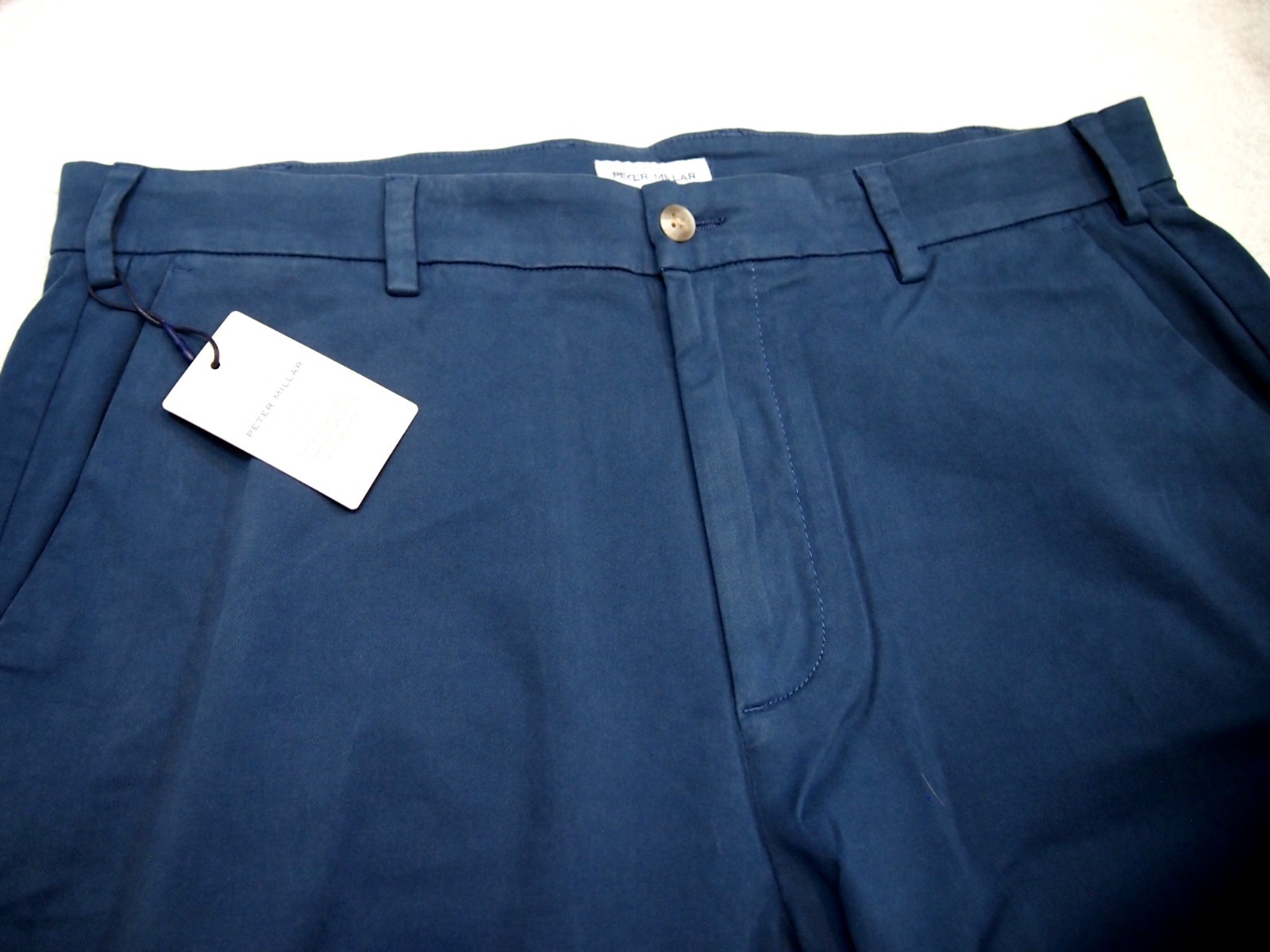 Peter Millar Signature Sateen Cotton Blend Pants NWT $188 36 x 32 Navy Blue